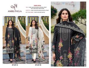 Traje de Muselina de Viscosa de Alta Calidad con Bordado Aari Hecho a Mano, Sólido, Semi-Cosido, Salwar-Dupatta de Manga Larga Azul, Exportaciones Needle - Product Image 2