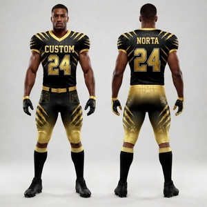 Uniforme de football américain en polyester et spandex avec sublimation intégrale, tissu extensible dans quatre directions et performance d'évacuation de l'humidité - Product Image 6