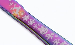 Ensemble de couverts de Noël colorés avec motif renne et flocon de neige, couverts en métal lavables au lave-vaisselle pour les fêtes - Product Image 3