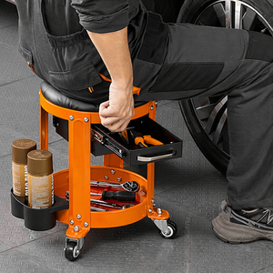Siège de mécanicien roulant avec tiroirs de rangement pour outils, tabouret d'atelier avec roulettes, siège rembourré, acier imperméable, OEM GAPGAR038 - Product Image 6