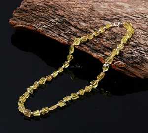 Collar de Citrino Natural Facetado con Cuentas, Joyería Artesanal de Citrino, Elegante Collar de Piedra de Nacimiento de Noviembre - Product Image 4