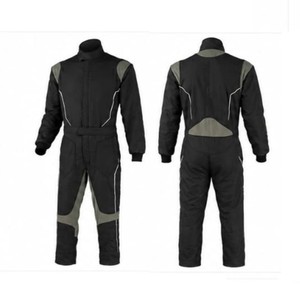 Combinaison de course moto pour homme, noire et grise, à manches longues, avec blocs de couleur, résistante aux flammes, séchage rapide, toutes saisons, adulte - Product Image 5
