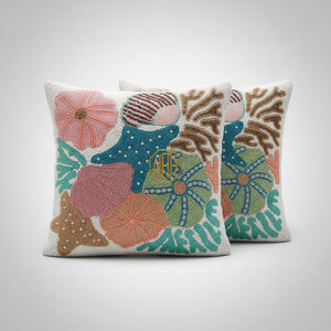 Funda de Cojín Roja y Crema Hecha a Mano, Decorativa, 100% Poliéster, Cuadrada, Decoración Moderna para el Hogar, Exportación de Fábrica Personalizada - Product Image 1