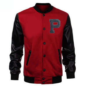 <b>Men</b> Leather Sleeve Letterman <b>Jacket</b> Wool Body <b>Smart</b> Casual Streetwear <b>Jacket</b> <b>Men</b> Genuine Leather Sleeve Letterman <b>Jacket</b> - Product Image 1