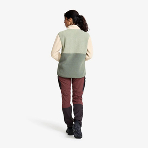 Veste polaire pour femme à demi-zip personnalisée OEM de haute qualité, col montant, chaude pour l'hiver, en polyester recyclé, style Sherpa - Product Image 3