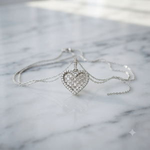 เครื่องประดับทองคำแท้ 14K ทำมือ ประดับเพชรแล็บโกรว์ รูปหัวใจสุดคลาสสิก สร้อยคอจี้ห้อย โรแมนติก ของขวัญวันวาเลนไทน์ - Product Image 6