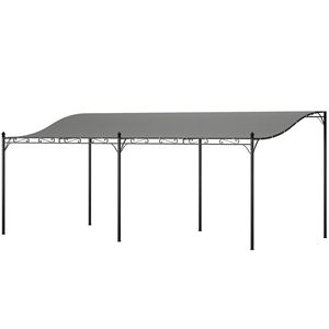 Auvent de terrasse extérieur en métal gris foncé 10FT X 20FT avec trous de drainage pour villa, cour, parc, jardin - Product Image 1