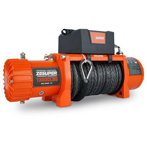 ZESUPER 13000 lb capacità di carico argano elettrico 12V impermeabile IP67 Winch Kit corda sintetica telecomando Wireless per verricello Jeep con filo - Product Image 3
