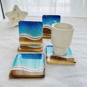 NEHA ENTERPRISES Handmade Wood Resin <b>Coaster</b> Set Luxury Epoxy River <b>Drink</b> <b>Coasters</b> for Home Decor and Dining Table - Product Image 4