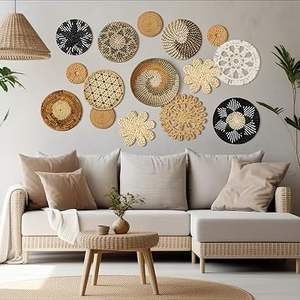 Cesta Colgante de Pared de Estilo Boho, Decoración de Pared de Bambú Tejido Natural para el Hogar, Venta al por Mayor, Hecho por KingCraftViet - Product Image 4