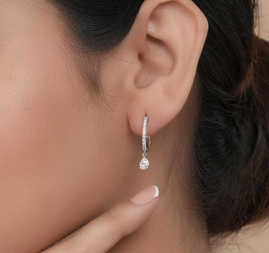Boucles d'oreilles de luxe en argent 925 avec diamants de laboratoire, taille poire, couleur F, style vintage, certifiées IGI, pour fiançailles et mariage, bijoux fins - Product Image 5