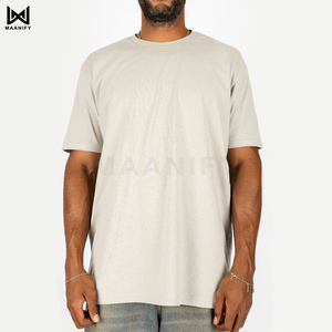 T-shirt Homme Gris Clair Haute Qualité, Grammage Lourd, Col Côtelé Épais, Personnalisable avec Logo, Coton Vierge Streetwear, OEM - Product Image 2