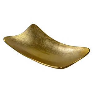 Bol à fruits d'intérieur au design de luxe, plat de service et de décoration de forme antique dorée - Product Image 1
