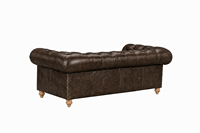 Canapé Chesterfield en cuir véritable, dossier capitonné, accoudoirs roulés, trois places, meubles de salon, canapé en cuir