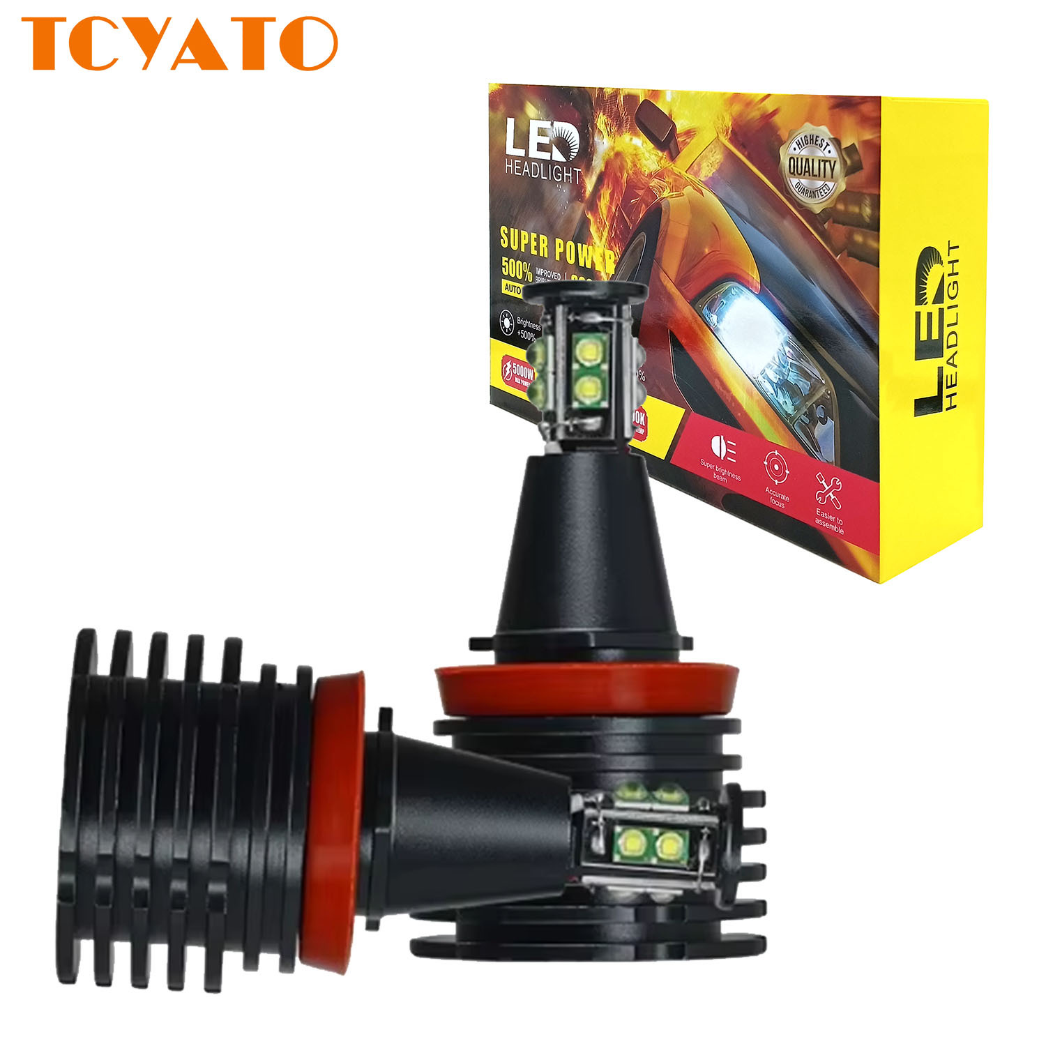 TCYATO New Led Bulbs for Cars Led Angel Eyes Daytime Running Lights 12-24V Universal Fitment 1 Year Warranty