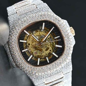Custom Luxury Steel Watches Sparkling Full Diamond Watches VVS Moissanite Watch for Men From Indian Supplier - Product Image 5