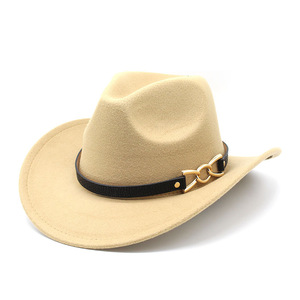 Sombrero Vaquero Occidental de Moda para Hombre y Mujer, con Cadena y Hebilla Metálica, para Otoño e Invierno - Product Image 5