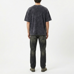 Camiseta de corte regular, transpirable, con lavado ácido para hombre, informal y para uso diario, estampada, 100% algodón, lavado ácido, hecha en Pakistán - Product Image 5