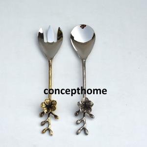 Juego de Servidores de Ensalada de Acero Inoxidable con Acabado Espejo, con Mango de Diseño Moderno y Elegante, Cubertería de Lujo Personalizable - Product Image 4