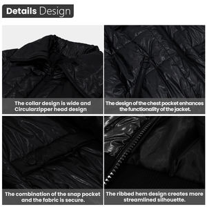 Veste d'hiver à capuche imperméable courte finition brillante doudoune femme - Product Image 3