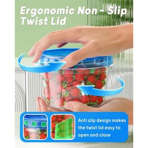 Lot de 6 contenants à soupe réutilisables sans BPA de 17 oz avec couvercles à visser, contenants de stockage alimentaire en plastique pour congélateur - Product Image 2