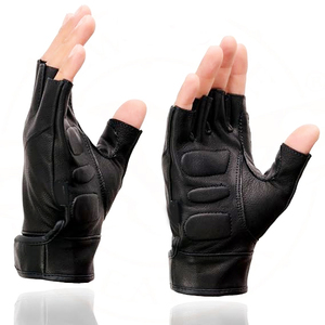 Gants de moto en cuir de vachette noir pour homme Samroz Sports - Product Image 4