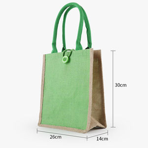 Bolsa de Compras de Yute Natural, Fibra Verde, Ecológica, Reutilizable, para Empaquetado Minorista - Product Image 4