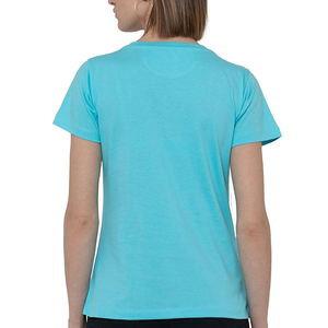 Women's <b>Turquoise</b> O-Neck Short Sleeve <b>T</b>-<b>Shirt</b> Regular Fit 100% Cotton Casual Solid Color Breathable <b>t</b>-<b>shirt</b> for women - Product Image 2
