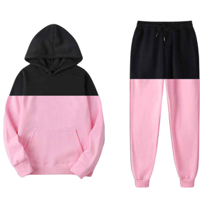 Conjunto Deportivo Unisex con Bloques de Color y Lavado Ácido, Sudadera con Capucha, Pantalones Deportivos, Manga Larga, Ropa Urbana de Invierno, Corte Regular, 100% Poliéster - Product Image 4