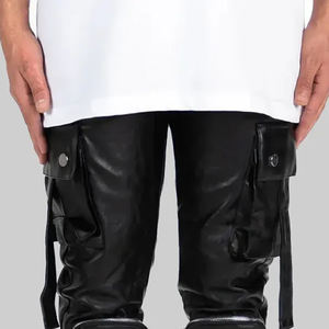 Pantalon en cuir de vachette sur mesure à prix de gros pour hommes – Pantalon décontracté en cuir de vachette véritable pour hommes, le plus vendu - Product Image 2