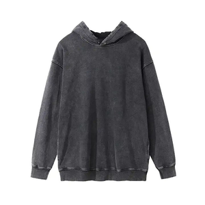 Sudadera con Capucha Personalizada con Lavado Ácido, Corte Holgado, Diseño sin Cordones, Estética Sencilla, Precio Directo de Fábrica al por Mayor en Sialkot - Product Image 1