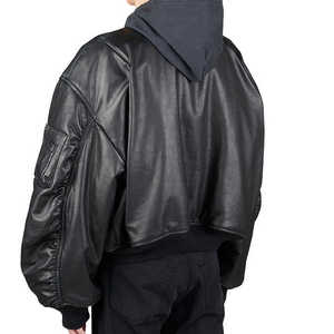 Chaqueta Bomber Extra Grande con Capucha, Bolsillos con Parches de Cuero y Logotipo Personalizado, con Característica Ignífuga, Unisex - Product Image 5