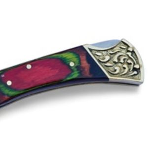 Couteaux pliants multifonctionnels avec lame à motifs, manche détaillé et étui de rangement en cuir pour le camping, la chasse et la randonnée - Product Image 6