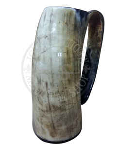 Taza de cuerno vikingo con asa y correa Diseño clásico Color natural Marca superior - Product Image 5