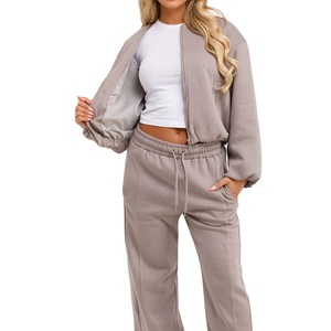 Outfitize International Wholesale Women Tracksuit Ribbed Knit Seamless High Waisted Leggings and Top Set Custom Logo Fitness - Product Image 2