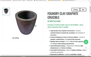 Crisol de grafito y arcilla para fundición, fundición de plata, herramientas de joyería, herramientas de orfebrería | N.° de artículo GS-405H - Product Image 3