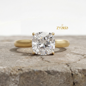 Anillo de Compromiso Solitario con Moissanita Corte Cojín de 2.65ct, Plata 925, Anillo Minimalista de Promesa para Boda y Fiesta - Product Image 2