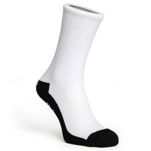 Custom White Crew <b>Socks</b> With <b>Black</b> Heel And Toe For Running Breathable Cotton Athletic <b>Socks</b> For Adults Summer Wear - Product Image 6