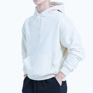 เสื้อฮู้ดดี้ผู้ชายผ้าฝ้ายโพลีเอสเตอร์สไตล์ใหม่ขายส่ง ตกแต่งโลโก้ด้านหน้า ทรงปกติ ไหล่ตก ลายเรียบ สำหรับฤดูหนาว - Product Image 5