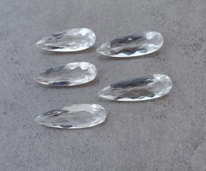 คริสตัลควอตซ์ธรรมชาติทรงหยดน้ำเจียระไนแบบเหลี่ยมเพชรพลอยสำหรับทำเครื่องประดับ - Product Image 2