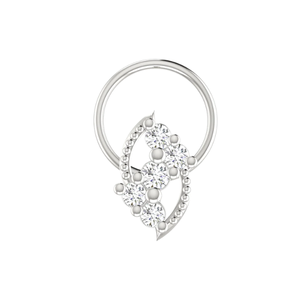 เครื่องประดับจิวเวลรี่เจาะจมูกทรงโค้งลายดอกไม้ทอง 14K สำหรับผู้หญิงจาก AJRETAIL ประดับเพชรธรรมชาติ 0.11 กะรัต รับรองโดย GIA - Product Image 3