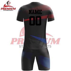 Uniforme de football personnalisé à séchage rapide, antibactérien, 100% polyester, protection UV, manches courtes, respirant, été, haute qualité, personnalisé - Product Image 3
