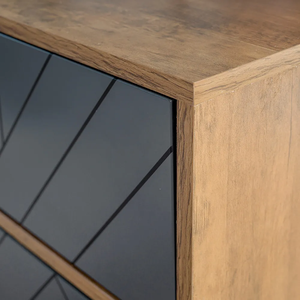 Table de chevet minimaliste en bois massif avec étagère ouverte et tiroir – Meuble de rangement compact pour chambre à coucher - Product Image 5