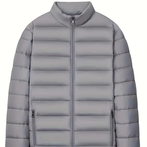 Men's Polyester <b>Jacket</b> Vintage Lightweight <b>Quilted</b> Breathable Windproof Winter Warm Zip up Hooded Coat Letter <b>Pattern</b> - Product Image 5