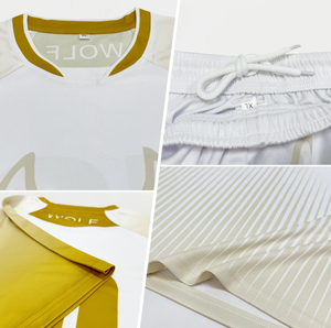 Ensemble d'uniformes de football personnalisés sublimés, noir, rose, bleu, géométrique, col rond, manches courtes, évacuation de l'humidité, pour hommes adultes, toutes saisons - Product Image 5