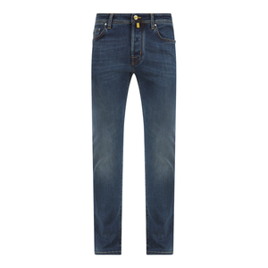 HAMIO SPORTS Customize <b>Men's</b> Coated Denim Cross-pants Low Waist Eco-Friendly Breathable Stretch <b>Drawstring</b> Fly Washed <b>Jeans</b> - Product Image 1