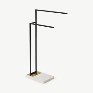 Porte-papier hygiénique autoportant en fer avec cadre robuste pour le rangement et l'organisation de la salle de bain - Product Image 1