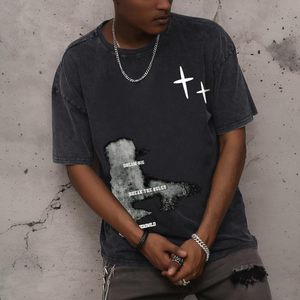 T-shirts graphiques décontractés pour hommes Weetiotio, style streetwear Y2K, surdimensionnés, délavés à l'acide, motif de t-shirt inspirant 3D - Product Image 6