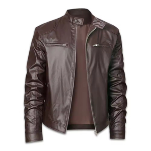 2026 <b>Top</b> Design Men's <b>Leather</b> Jacket 100% <b>High</b> Quality Stand Waterproof Full Sleeve for Reasonable Price Custom Design Available - Product Image 1