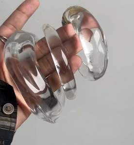 Brazalete de acrílico transparente, brazalete de resina transparente para mujer, para fiestas y bodas, brazalete hecho a mano de la mejor calidad - Product Image 1